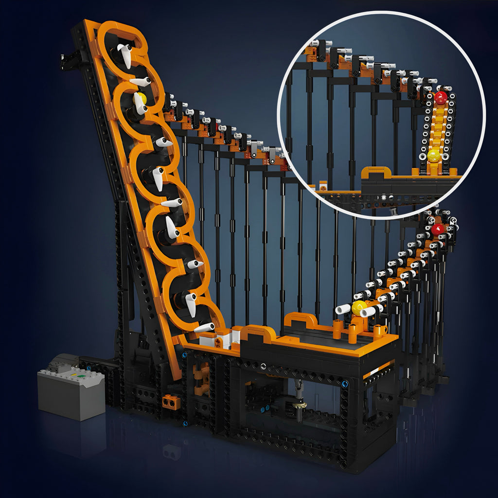 Motorisierte GBC Harp Track Murmelbahn | 1510 Stück