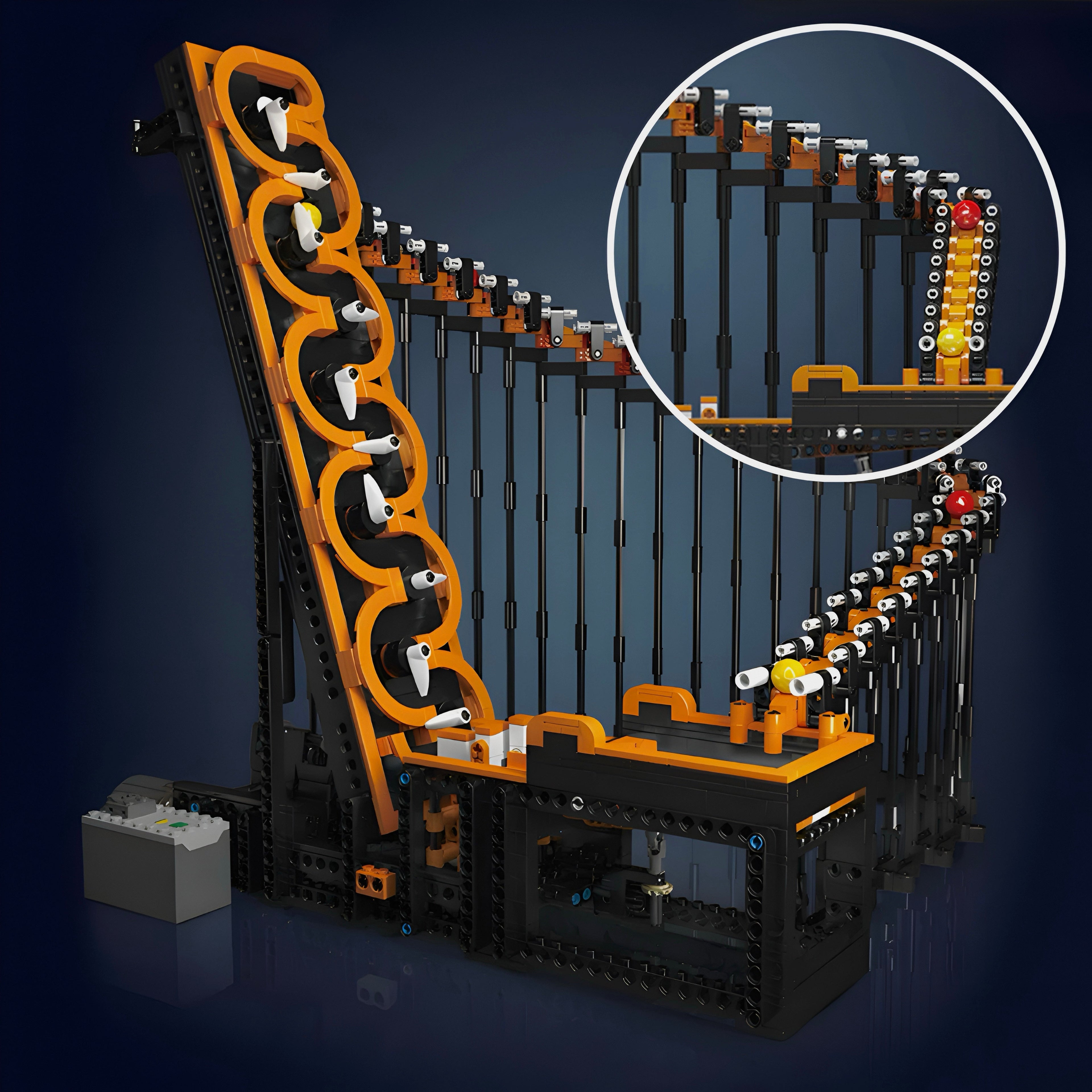 Motorisierte GBC Harp Track Murmelbahn | 1510 Stück