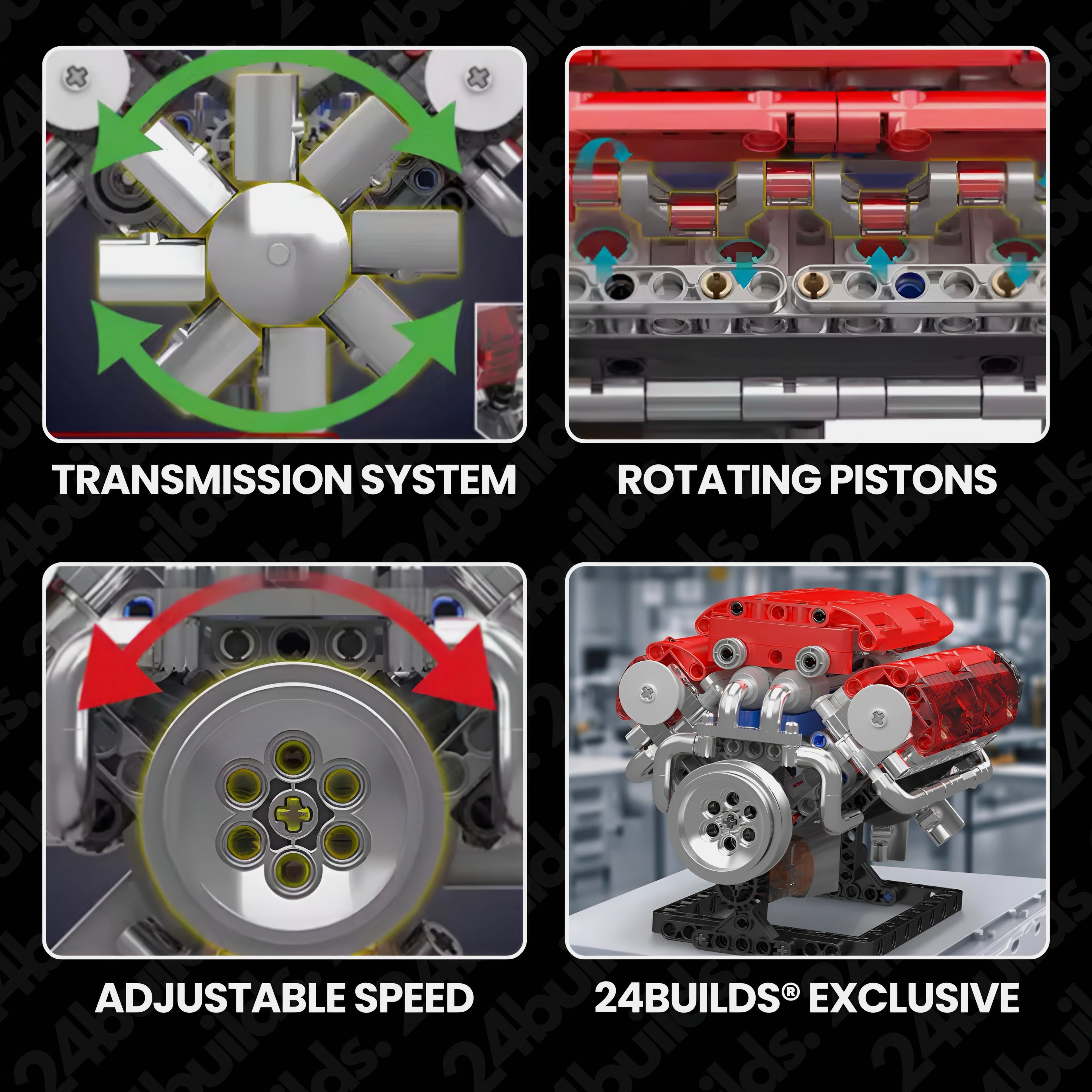 Motorisierter Red Edition V8-Motor | 534 Stück
