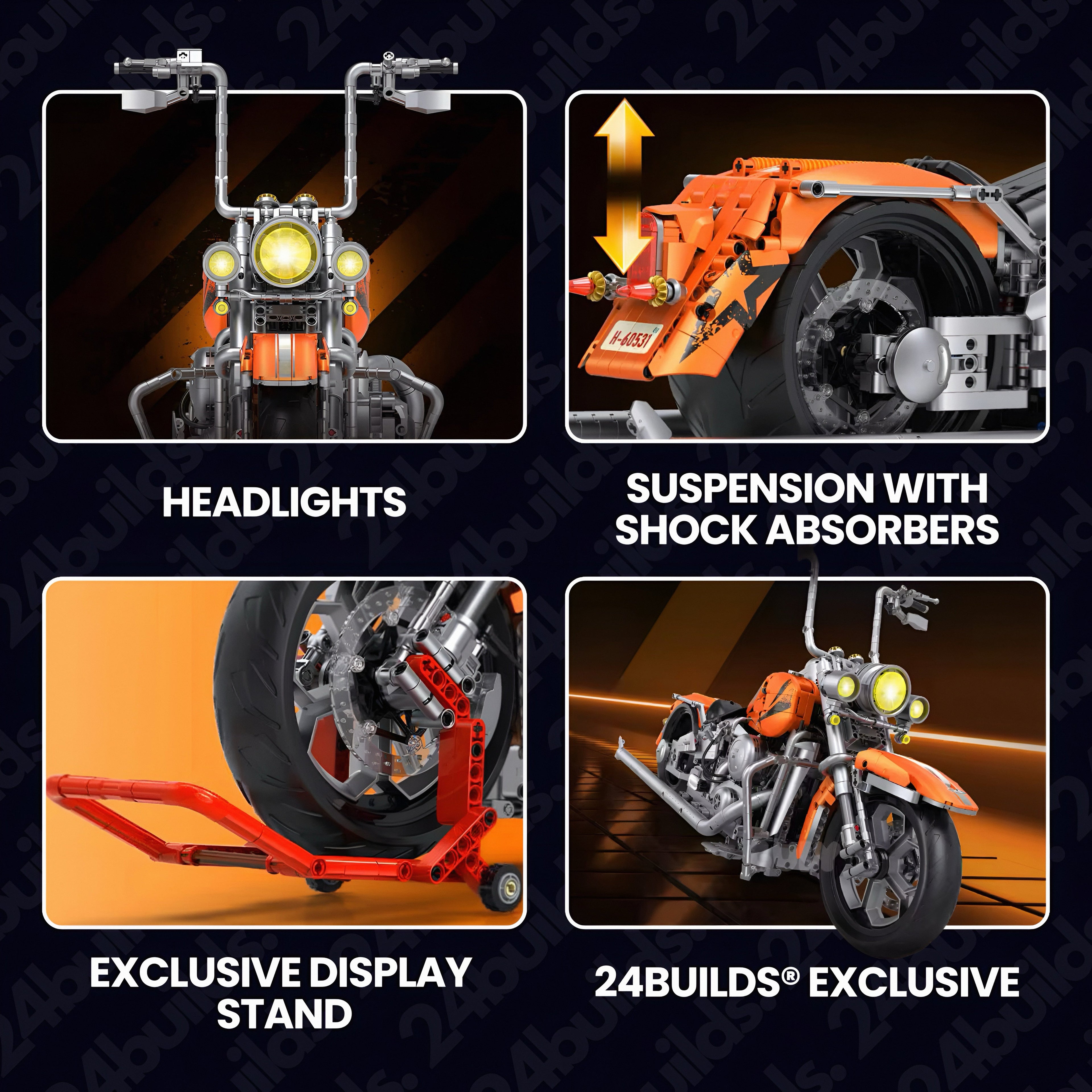 Orange Flame Heavy-Duty-Motorrad | 2394 Stück