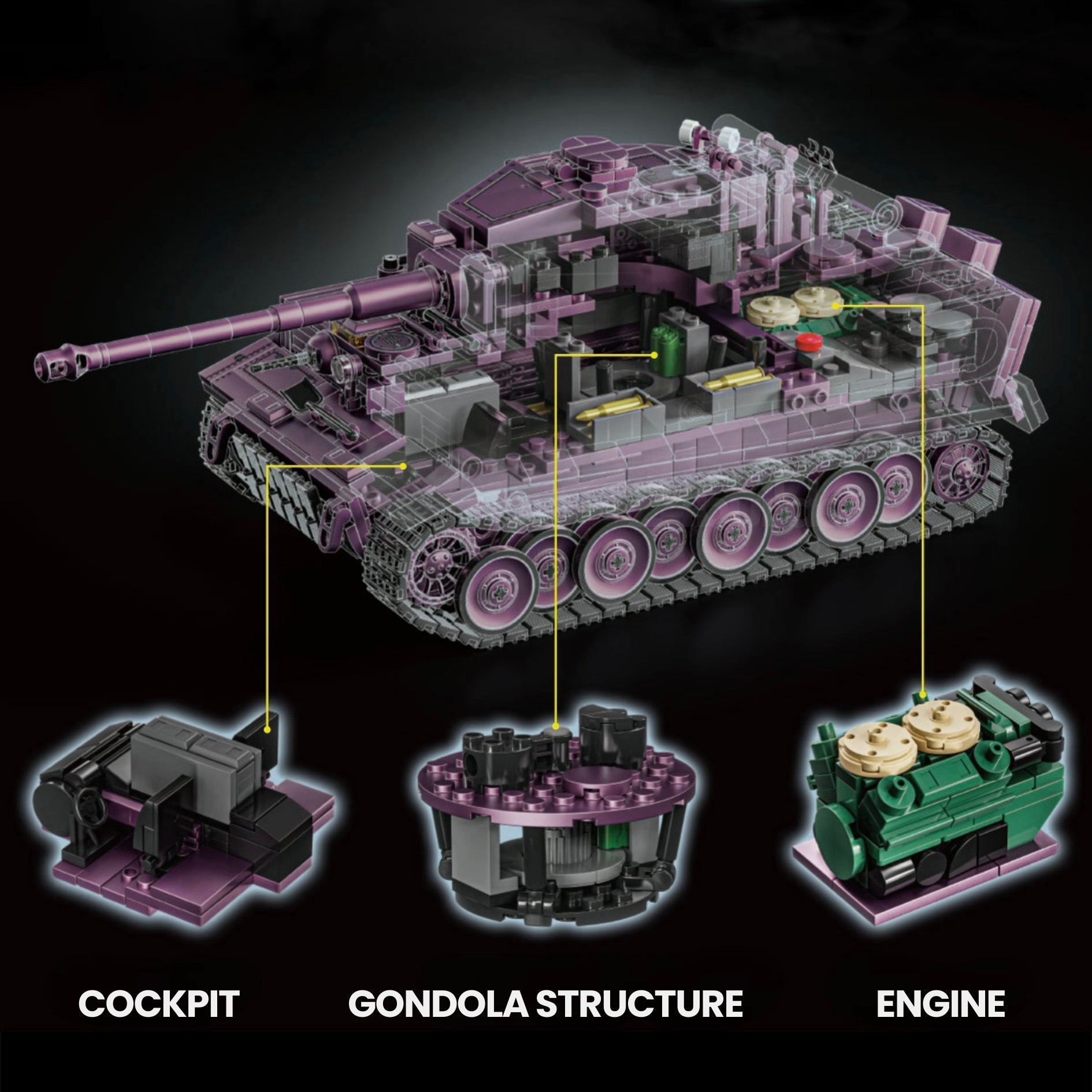 Purple Edition deutscher schwerer Panzer | 1678 Stück