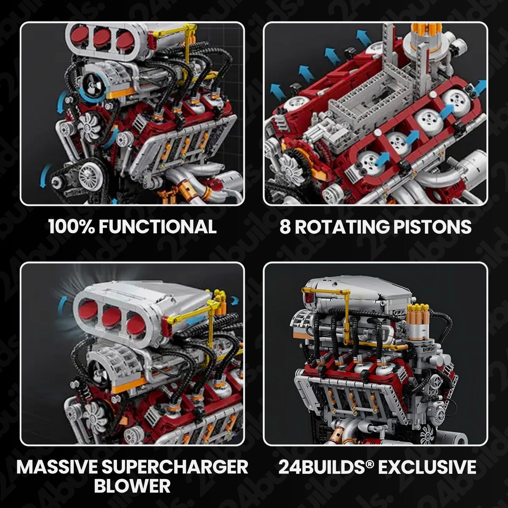 Aufgeladener amerikanischer V8-Motor | 2348 Stück