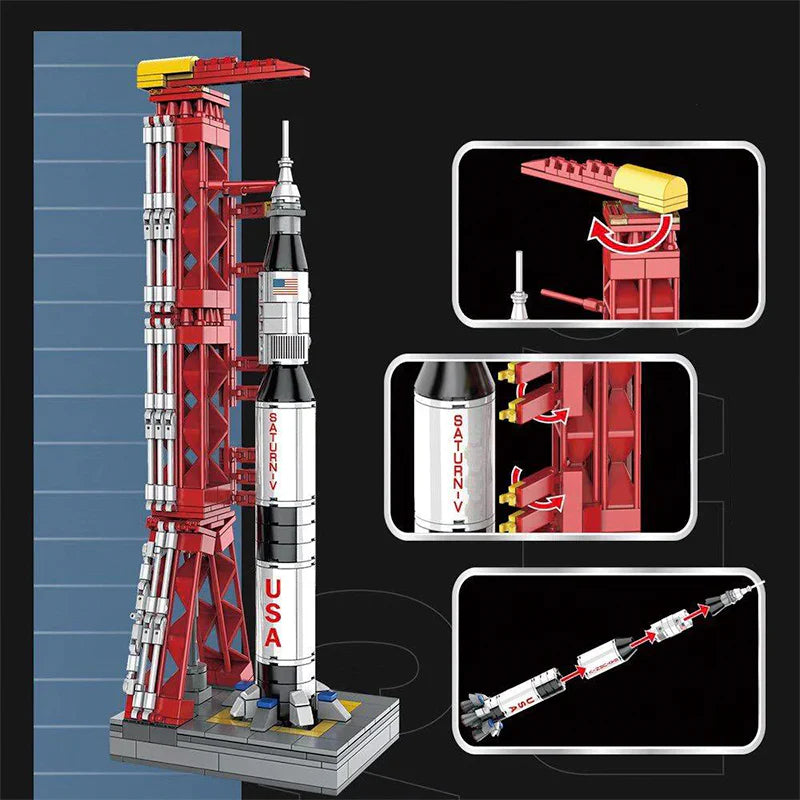 Apollo-Rakete und Startrampe | 425 Stück